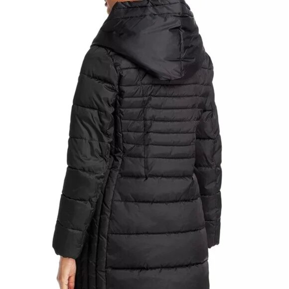 Tahari Casey Black Hooded Puffer Long Coat Jacket with Zip Vest. Sz: Small - Picture 2 of 13